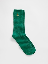 Image number 1 showing, Brannan Bear Cable-Knit Crew Socks