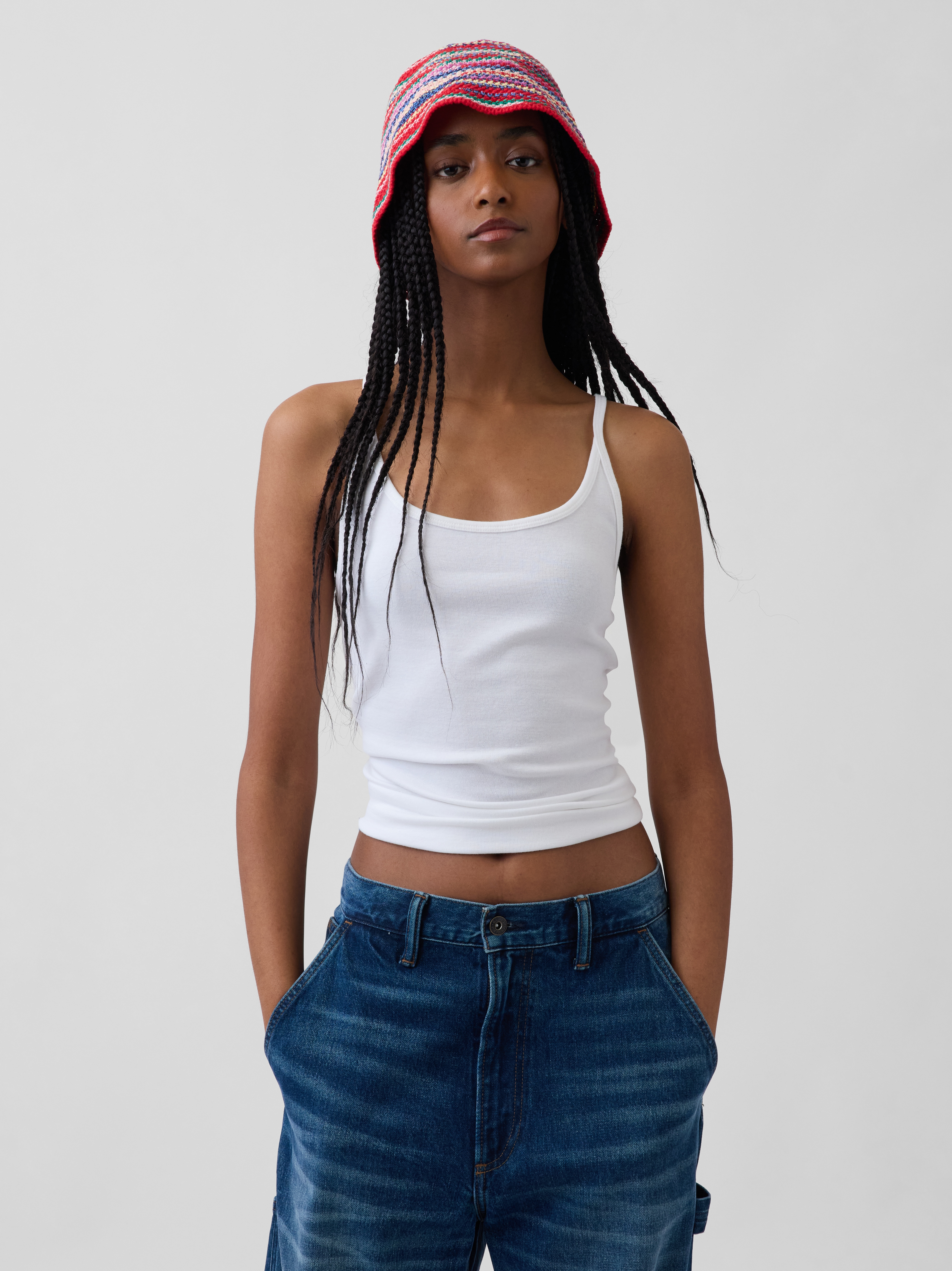 Knit Stripe Bucket Hat