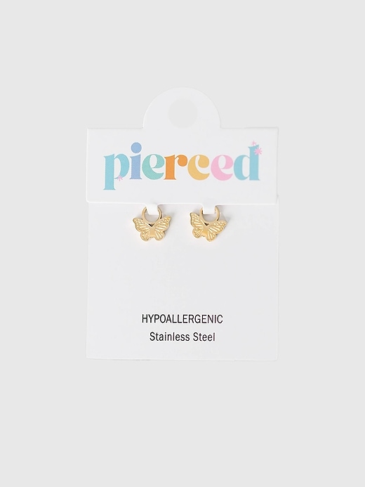 Image number 1 showing, Pierced Co Classic Butterfly Charm For Huggie Earrings