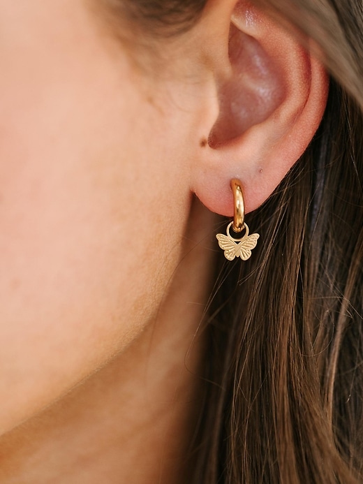 Image number 2 showing, Pierced Co Classic Butterfly Charm For Huggie Earrings