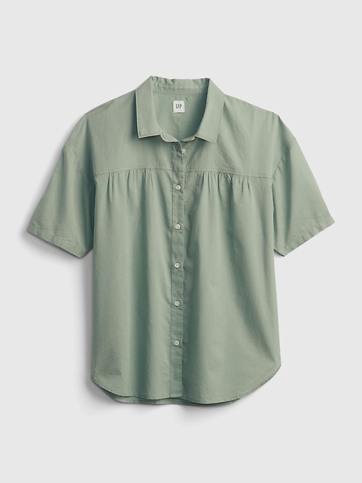Image number 1 showing, Shirred Button-Front Shirt