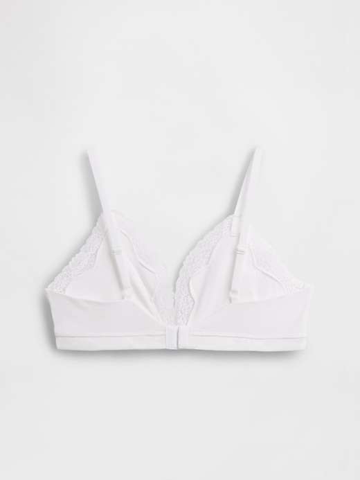 Image number 6 showing, Organic Stretch Cotton Lace-Trim Triangle Bra