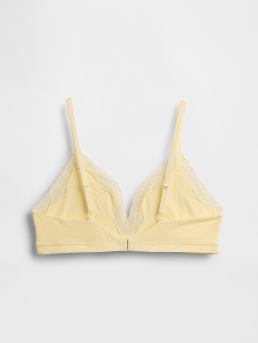 Image number 6 showing, Organic Stretch Cotton Lace-Trim Triangle Bra