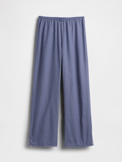 Image number 6 showing, Linen-Blend Lace-Hem PJ Pants