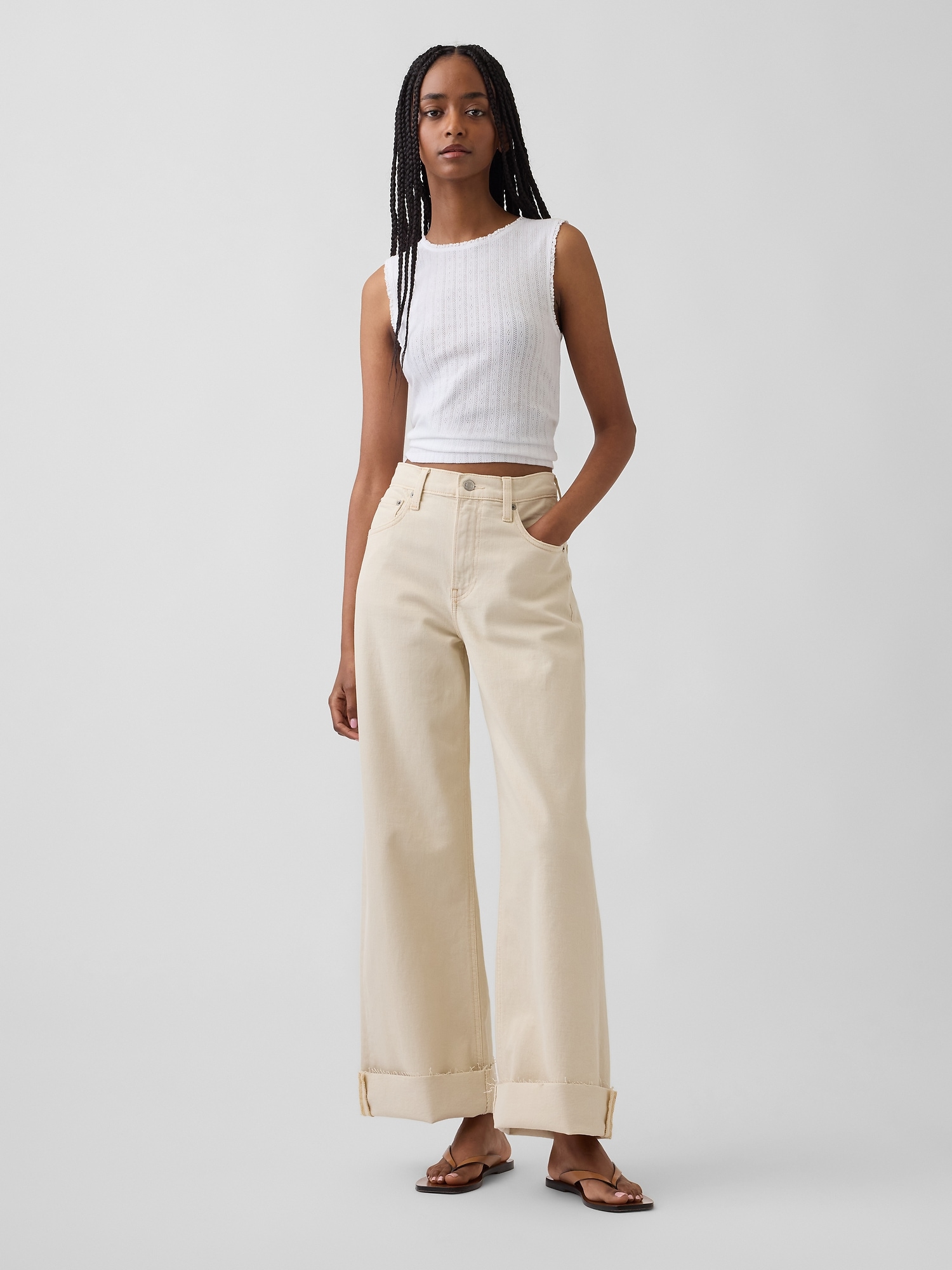 Gap High Rise Stride Wide-leg Ankle Jeans