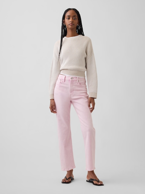 High Rise '90s Slim Straight Crop Jeans