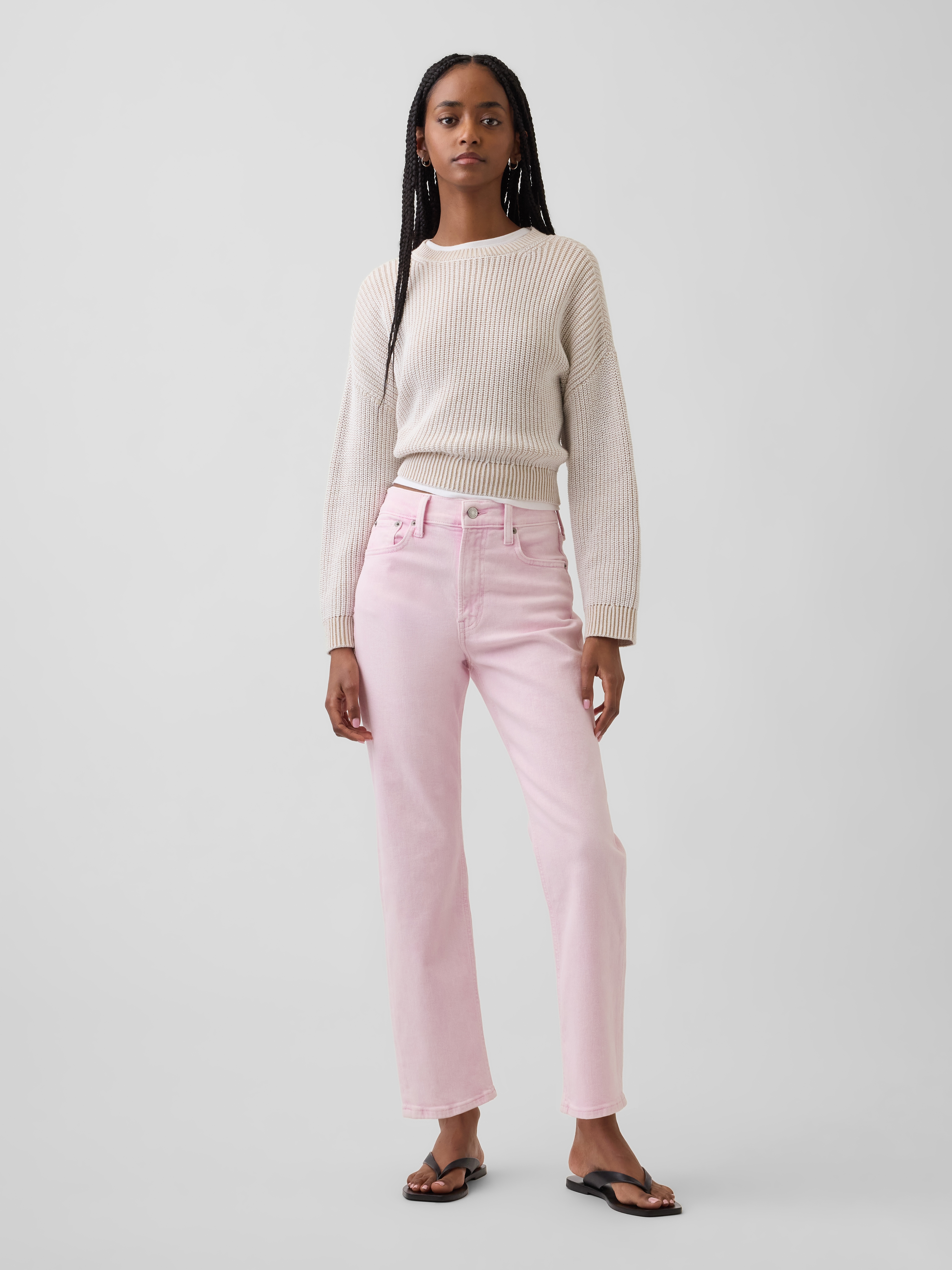 High Rise ’90s Slim Straight Crop Jeans