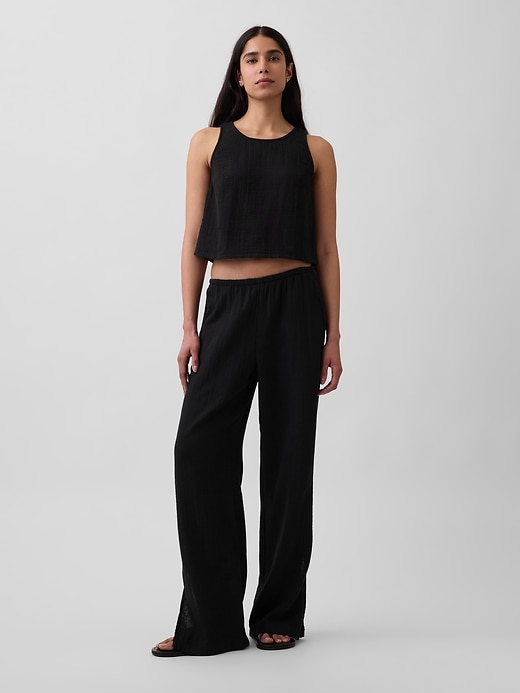 Image number 2 showing, Cotton Gauze Racer Shell Tank Top