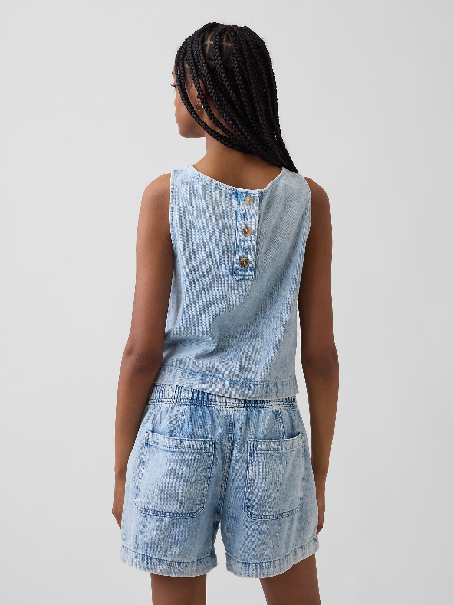Denim Crop Shell Tank Top