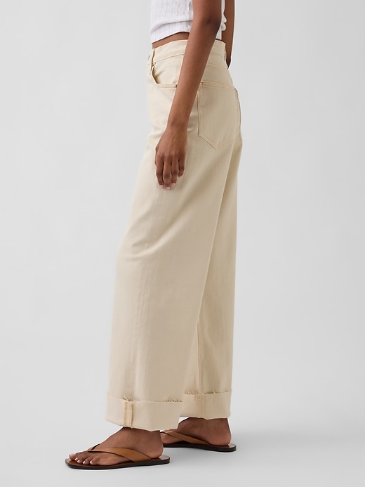 Image number 3 showing, High Rise Stride Wide-Leg Ankle Jeans