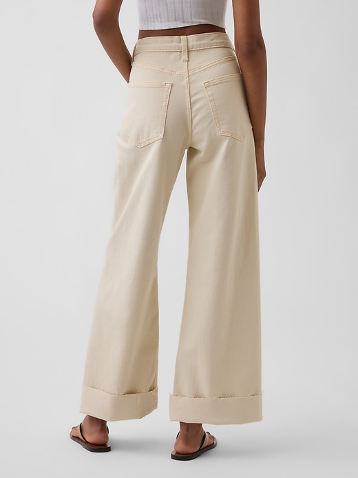 Image number 4 showing, High Rise Stride Wide-Leg Ankle Jeans