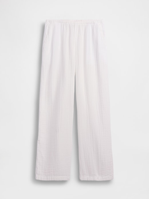 Image number 5 showing, Cotton Gauze Easy Split-Hem Pants