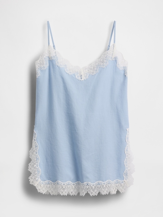 Image number 5 showing, Linen-Blend Lace-Trim Cami
