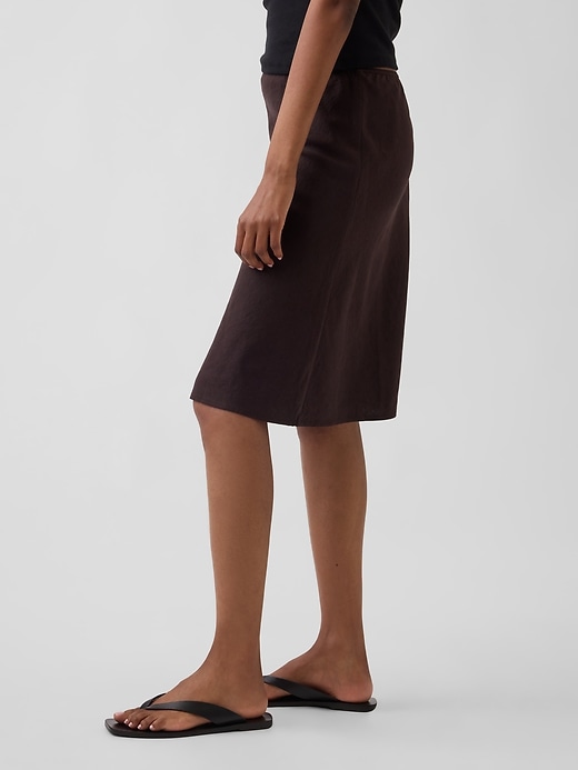 Image number 3 showing, Linen-Blend Bias-Cut Skirt