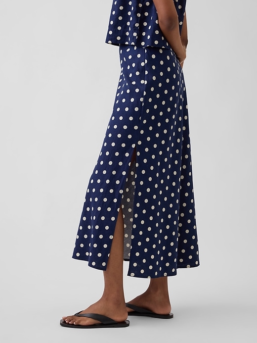 Image number 3 showing, Linen-Blend Maxi Slip Skirt