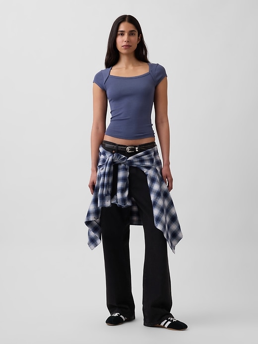 Image number 2 showing, Modern Square-Neck Crop T-Shirt