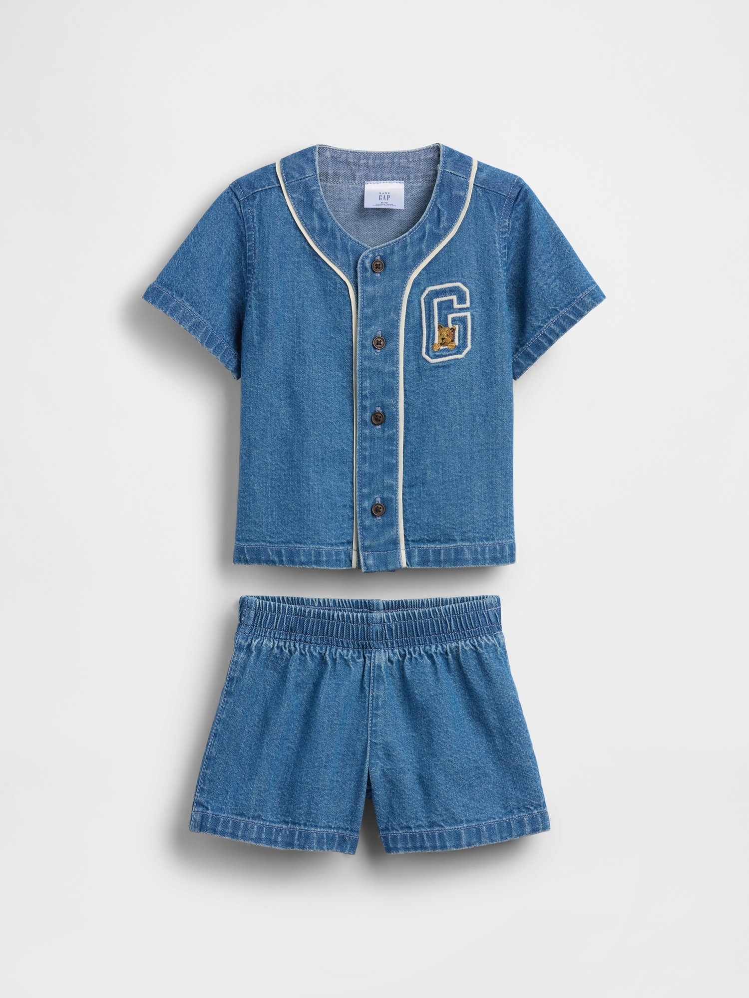 Baby Denim Varsity Outfit Set