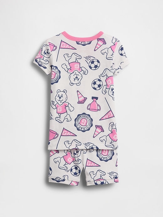 Image number 2 showing, Baby & Toddler Organic Brushed Cotton Bear Logo PJ Short Set