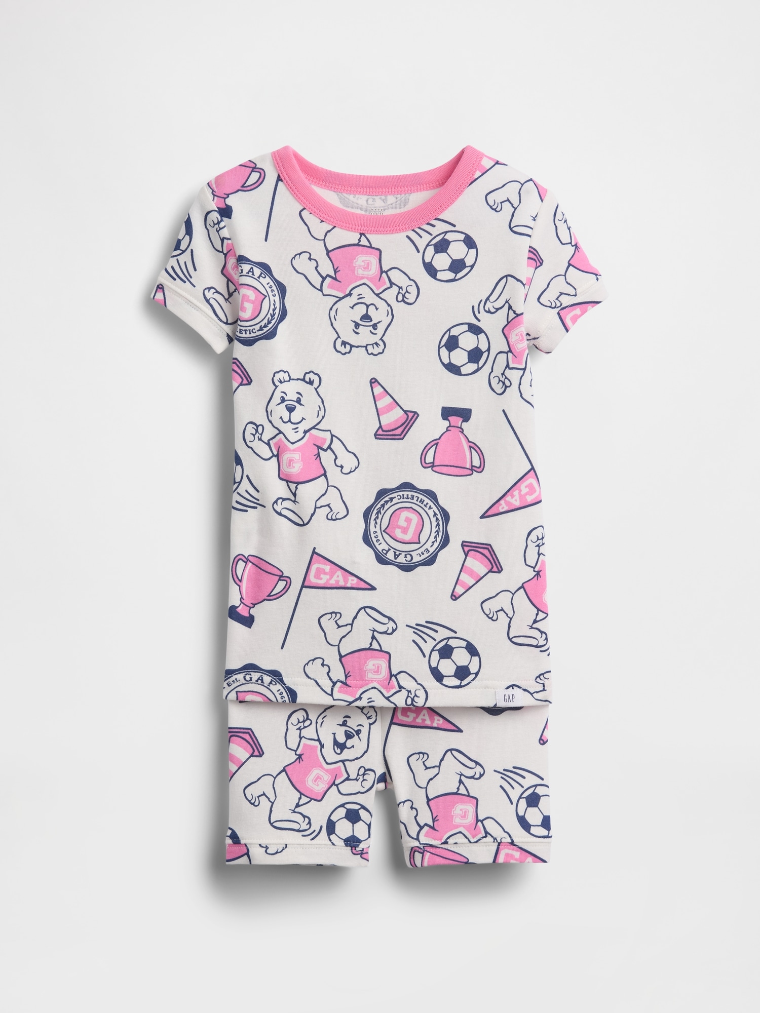 Baby & Toddler Organic Brushed Cotton Bear Logo PJ Short Set