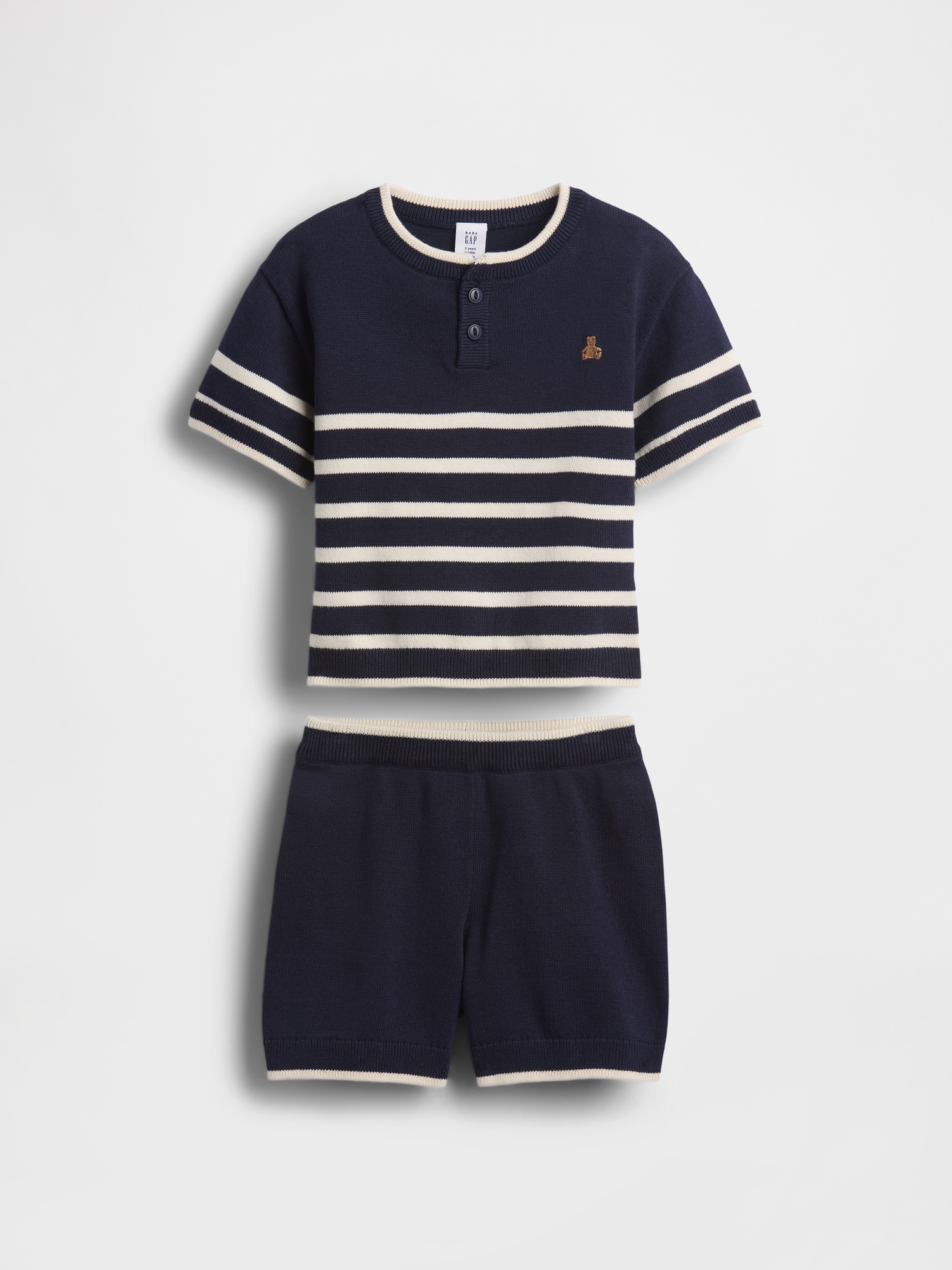 Baby & Toddler Henley Stripe Sweater Set