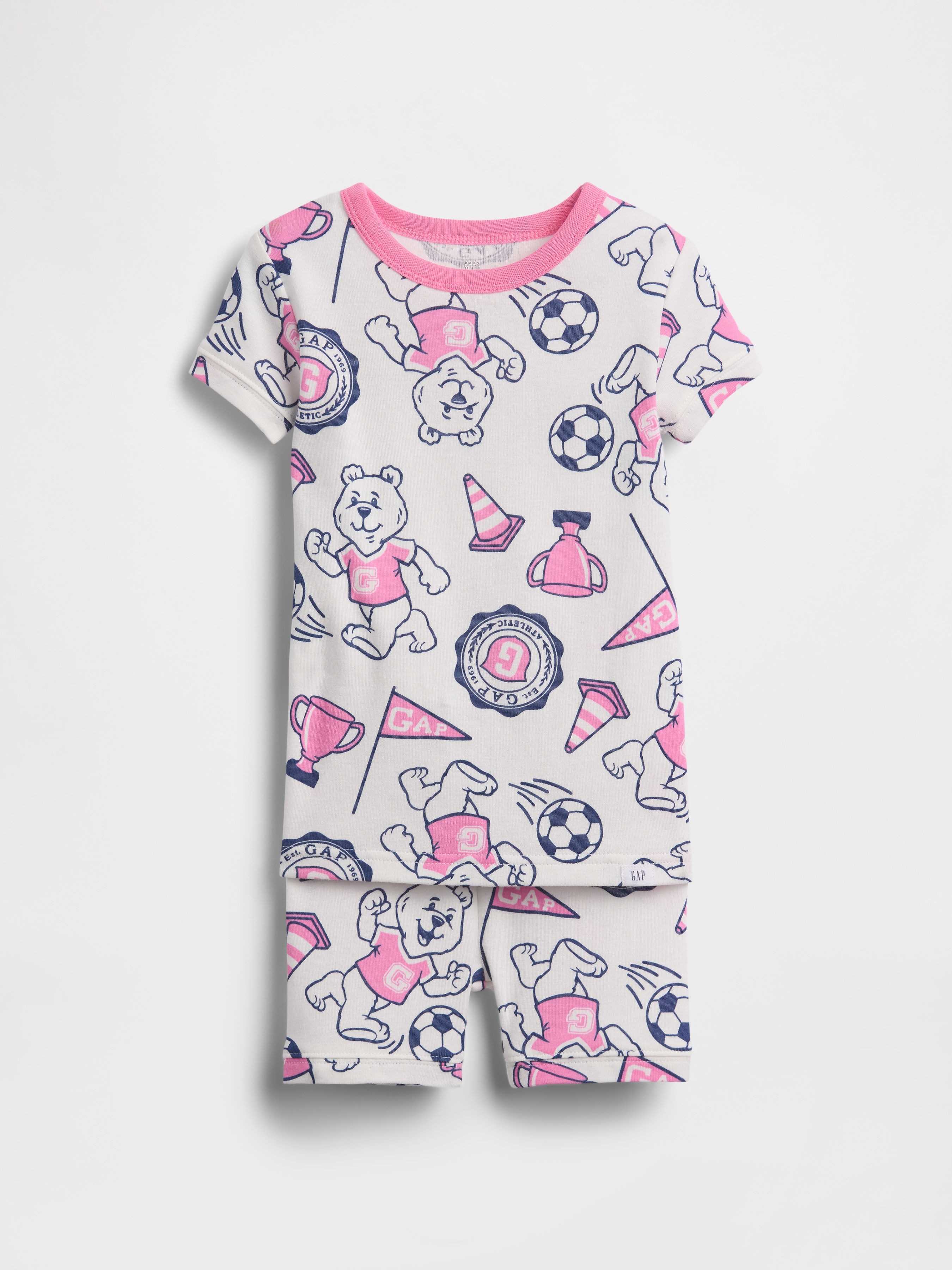 Baby & Toddler Organic Brushed Cotton Bear Logo PJ Short Set