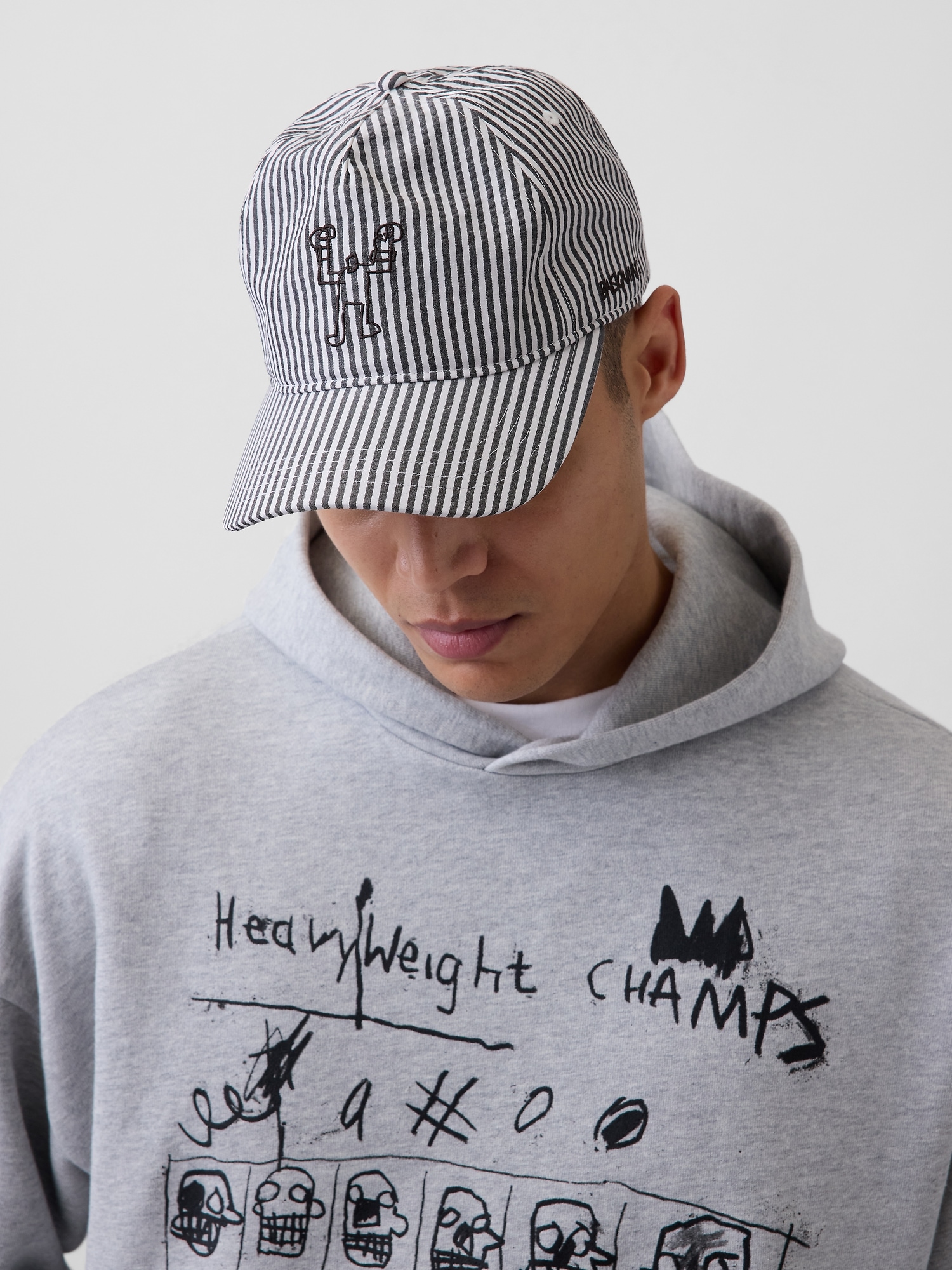 Jean-Michel Basquiat Stripe Baseball Hat