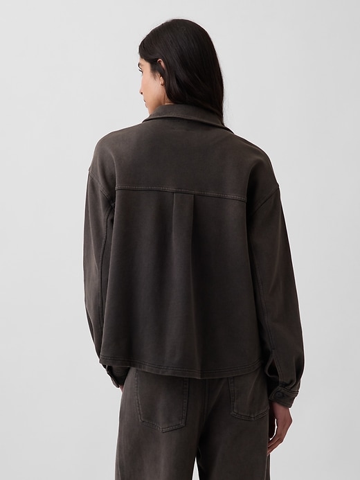 Image number 3 showing, French Terry Oversized Button-Front Shirt