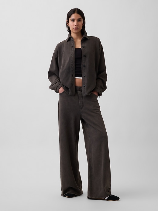 Image number 4 showing, French Terry Oversized Button-Front Shirt