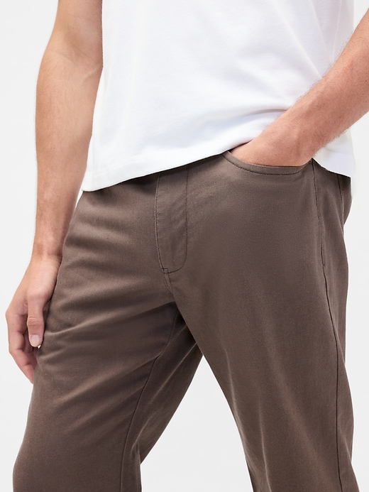 Image number 5 showing, Linen-Cotton Relaxed Straight Pants
