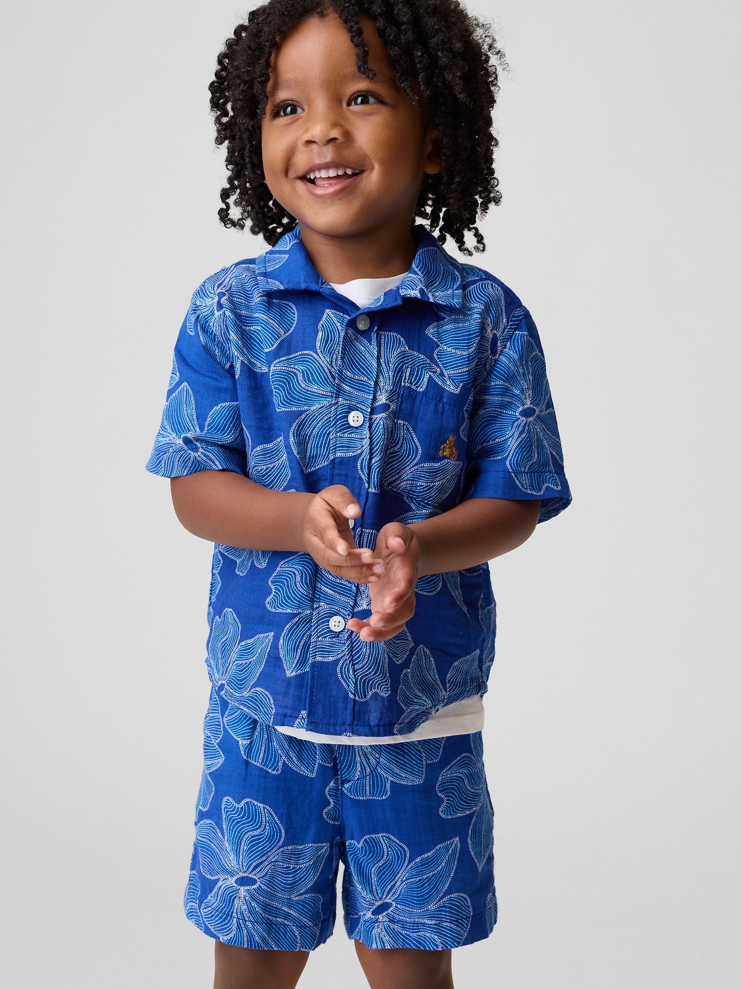 Baby & Toddler Cotton Gauze Floral Outfit Set