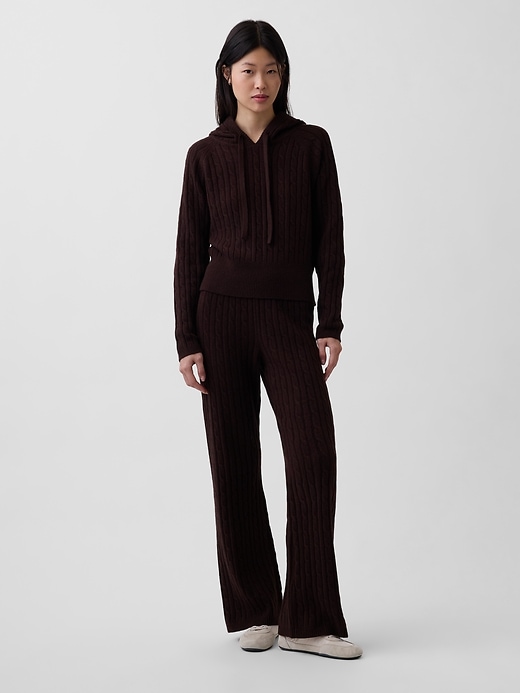 Image number 5 showing, CashSoft Relaxed Cable-Knit Hoodie