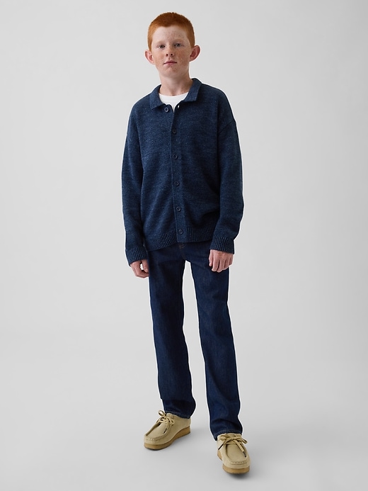 Image number 4 showing, Kids Relaxed Polo Cardigan Sweater