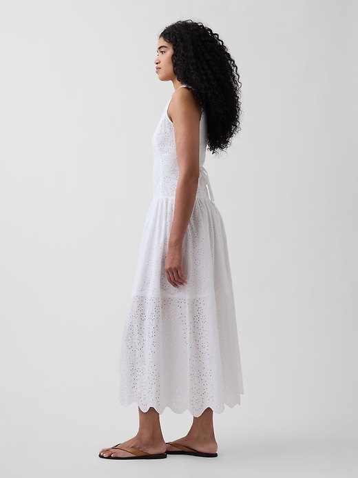 Image number 3 showing, Eyelet Drop-Waist Maxi Dress