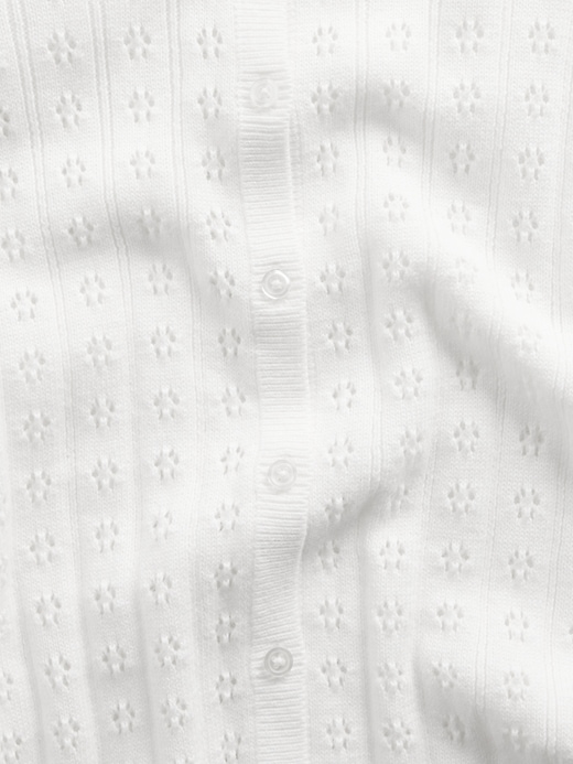 Image number 4 showing, 100% Cotton Pointelle Crop Cardigan