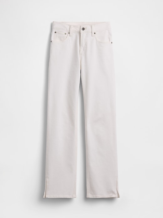 Image number 5 showing, Mid Rise Split-Hem Straight Jeans