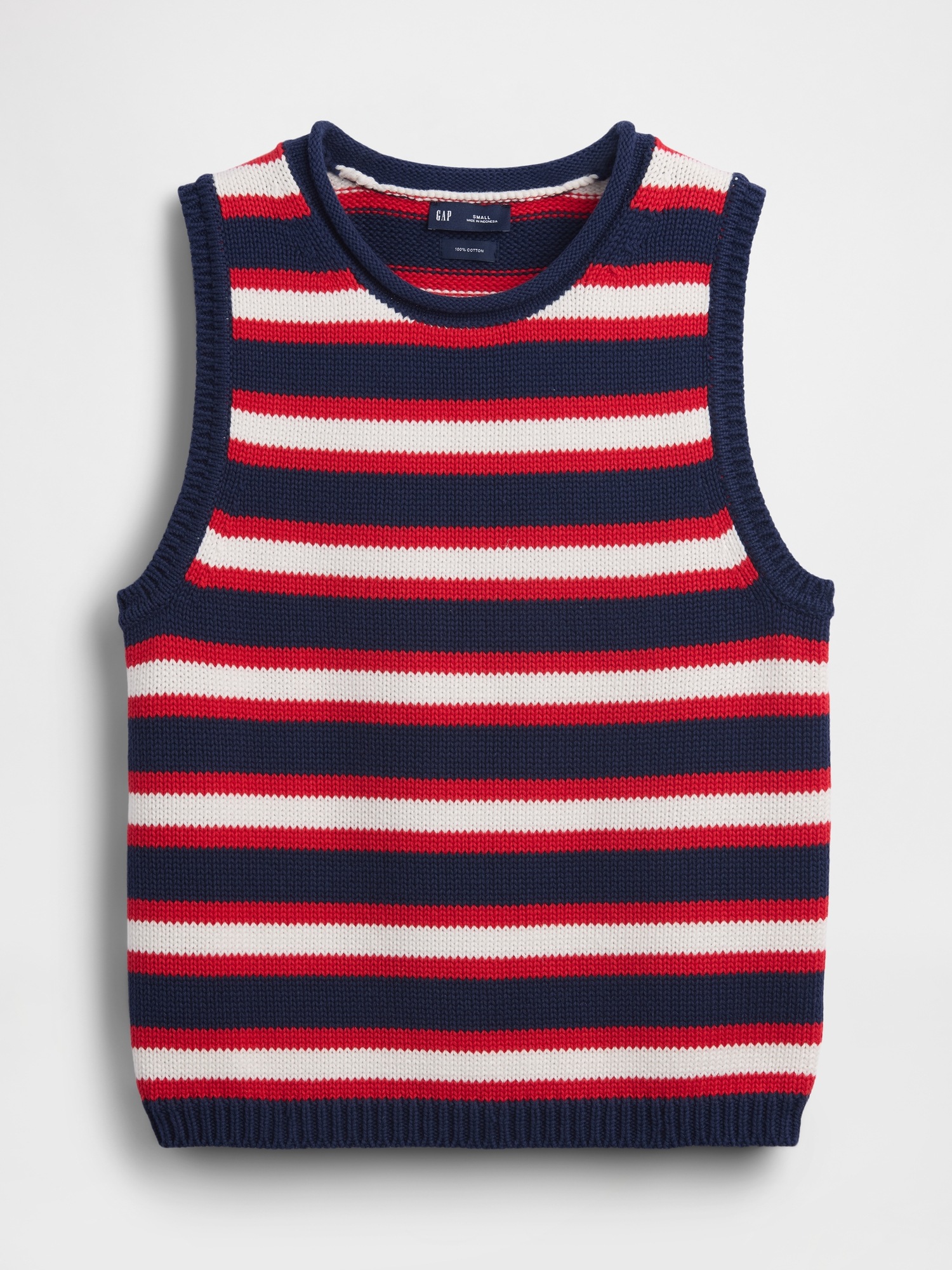 Женский жилет Gap 100% Cotton Sweater Vest, цвет: Синий / Красный — фото 5