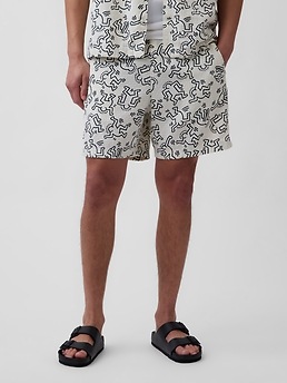 Мужские шорты Gap Keith Haring Textured Easy Shorts — фото 4