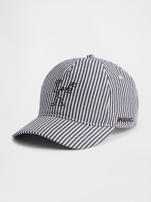 Image number 2 showing, Jean-Michel Basquiat Stripe Baseball Hat