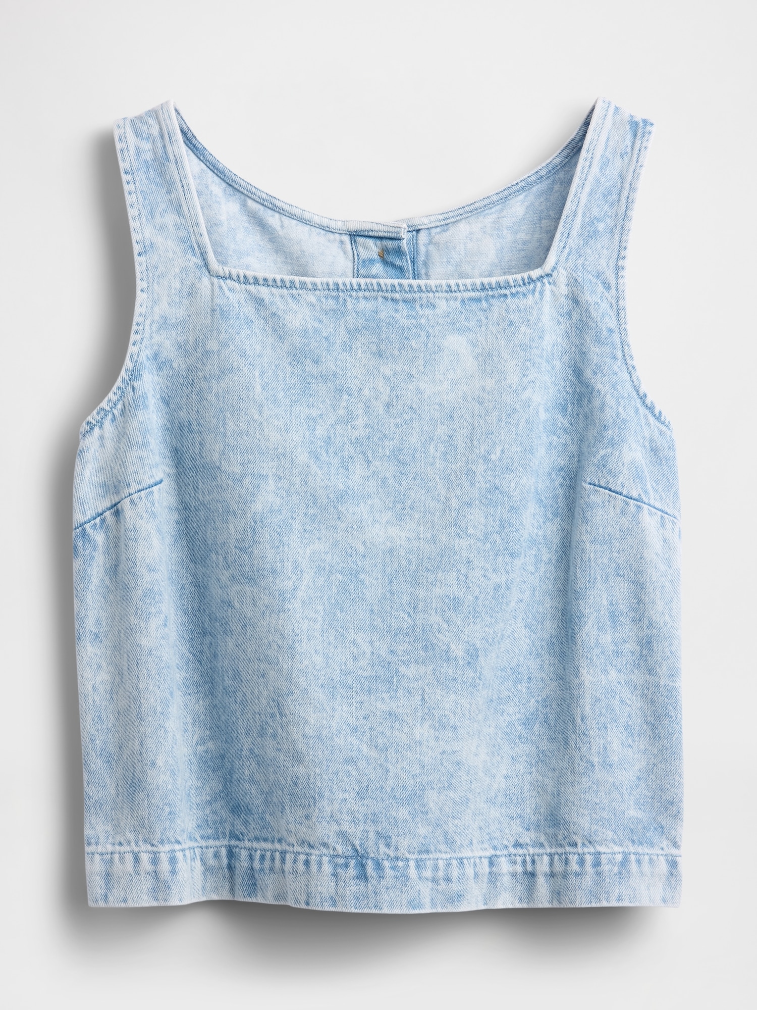 Женский топ Gap Denim Crop Shell Tank Top, цвет: Синий варёный — фото 4