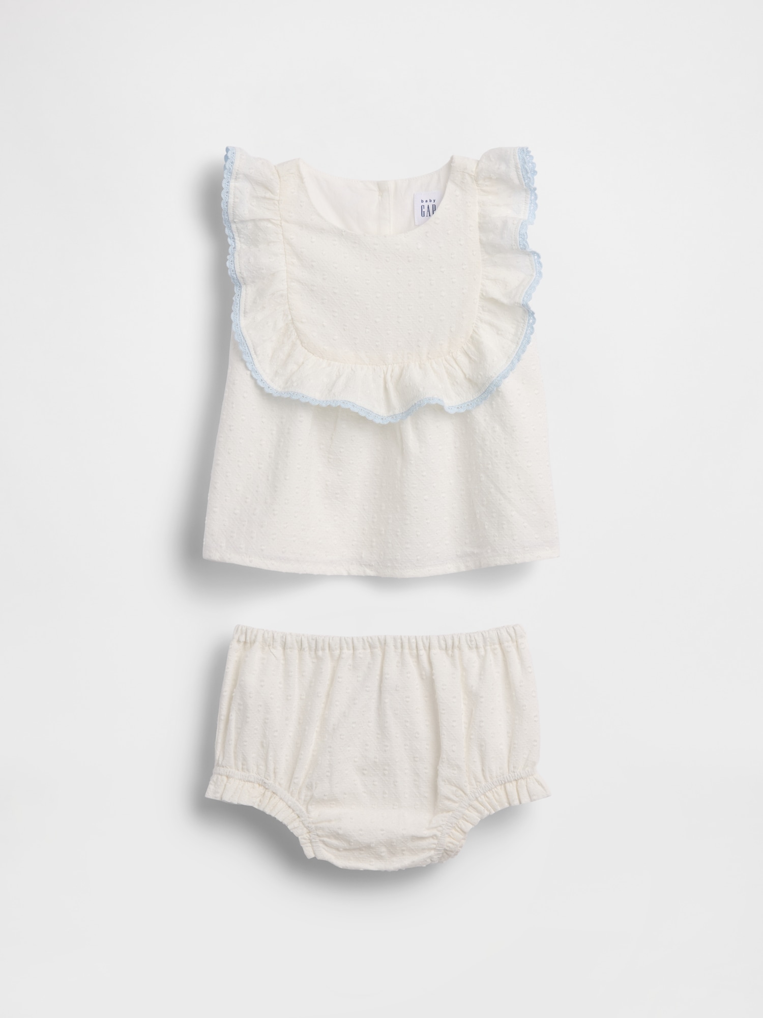 Baby Eyelet Bib Outfit Set