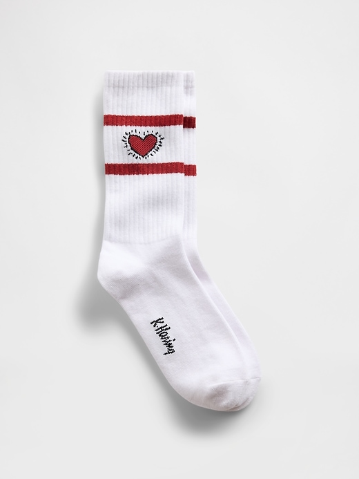 Image number 1 showing, Keith Haring Heart Crew Socks
