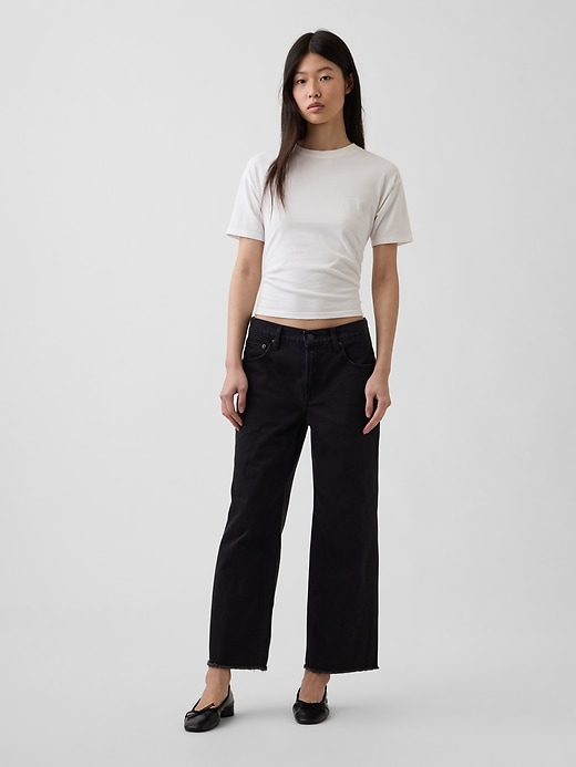 Image number 1 showing, Low Slung Relaxed Crop Jeans