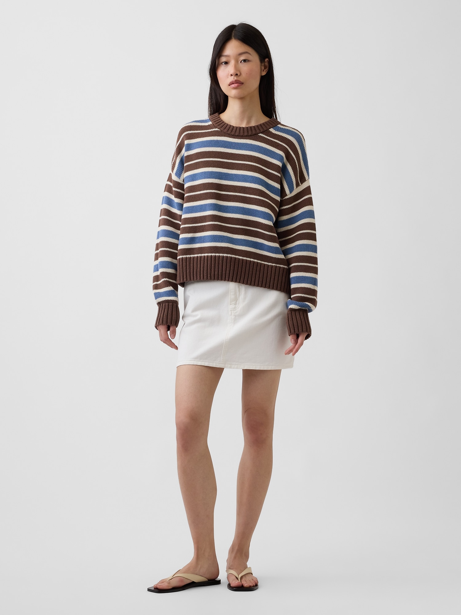 100% Cotton Oversized Crop Sweater