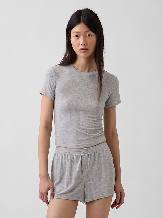 Image number 1 showing, Softest UltraFine Rib Modal PJ T-Shirt