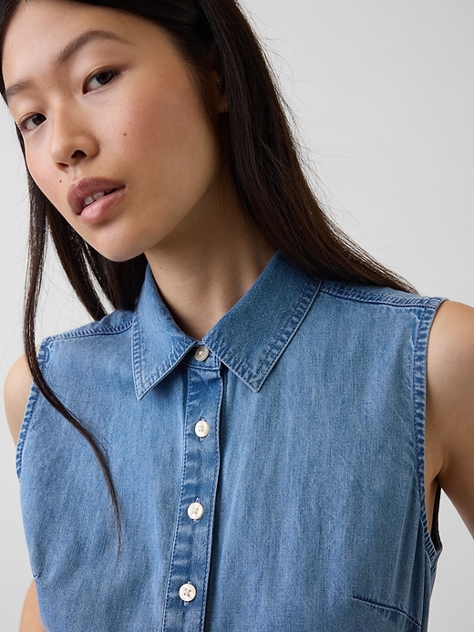 Image number 4 showing, UltraSoft Denim Maxi Shirtdress