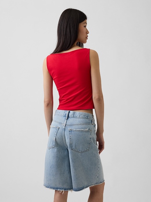 Image number 3 showing, CloseKnit Jersey Boatneck Crop Tank Top