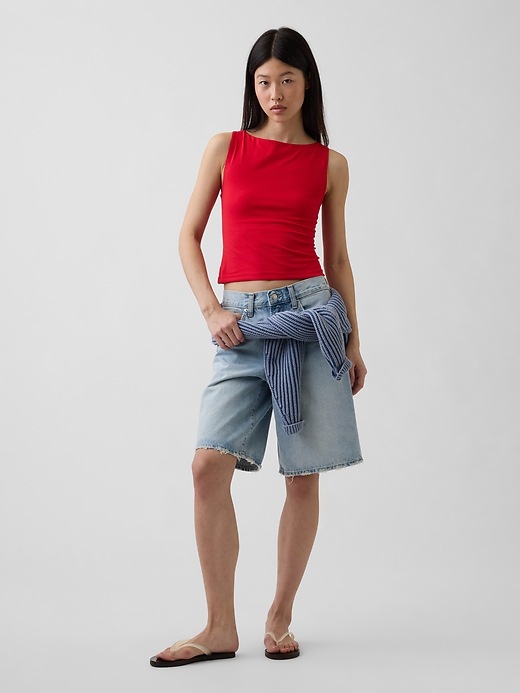 Image number 2 showing, CloseKnit Jersey Boatneck Crop Tank Top
