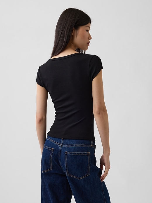 Image number 3 showing, Modern Square-Neck Crop T-Shirt