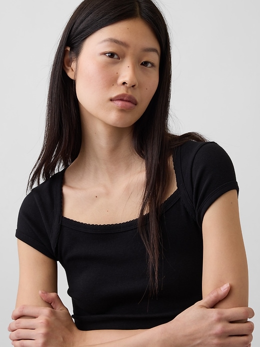Image number 4 showing, Modern Square-Neck Crop T-Shirt