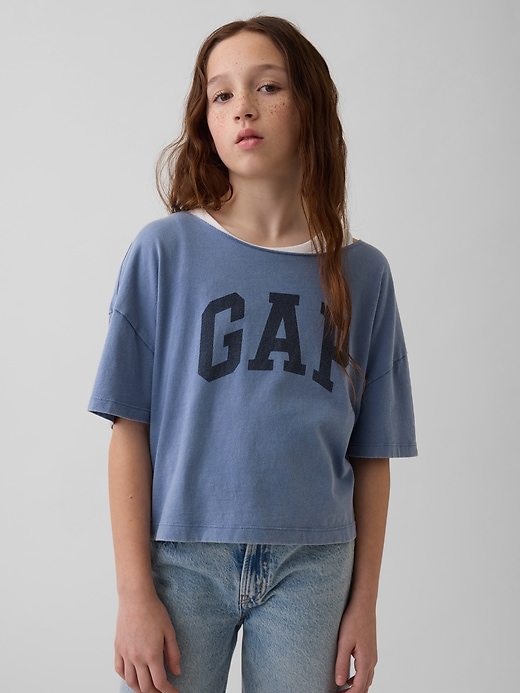 Image number 1 showing, Kids Oversized Wide-Neck T-Shirt